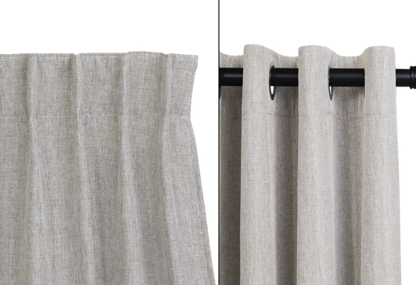 Outspot Luxury Woven Blackout Curtain mit Haken und Ringen - Beige - 150 x 260 cm