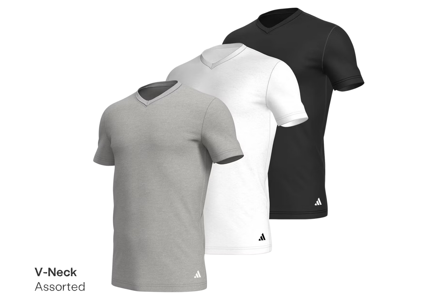 Adidas Basic T-Shirt 3x Größe L Assorted 4AM012-908-L V-Ausschnitt - 3PK Adidas
