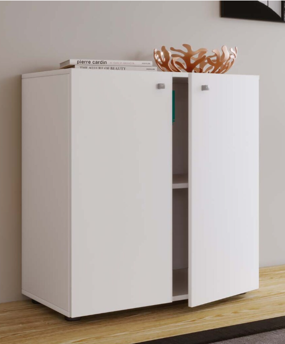 Vcm Vandol Aufbewahrungsschrank mit 2 Türen und Einlegeboden – 75 x 70 x 36 cm