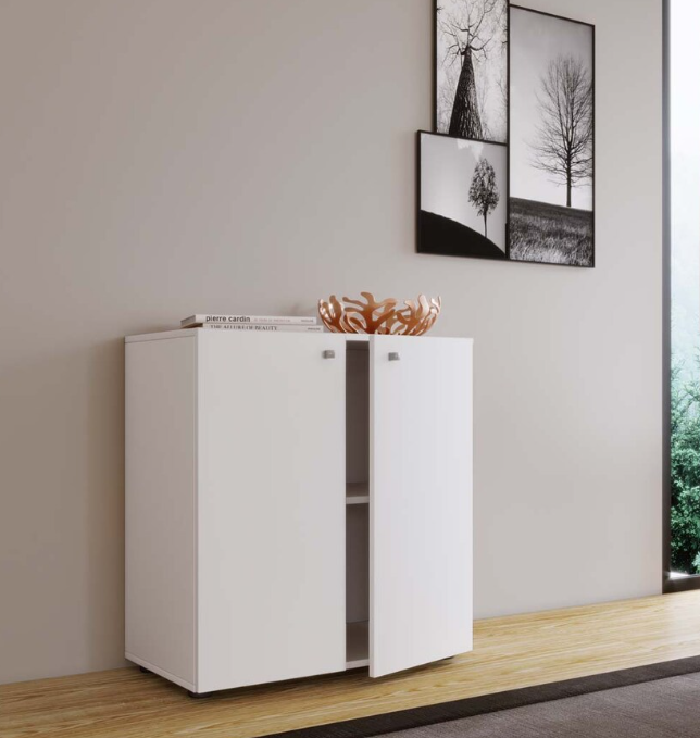 Vcm Vandol Aufbewahrungsschrank mit 2 Türen und Einlegeboden – 75 x 70 x 36 cm