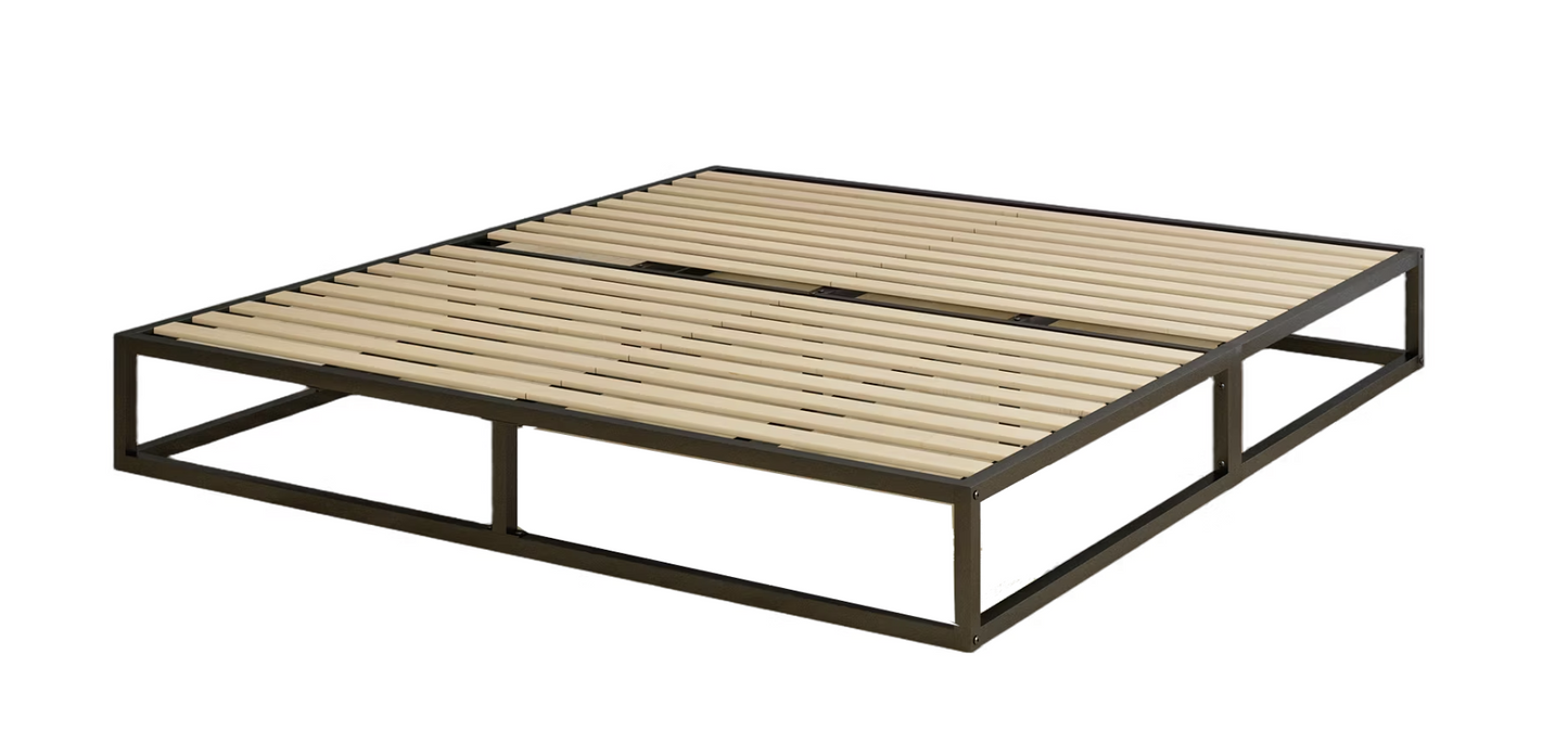 Emma Metallbett mit Lattenrost – Industrielles Design – Schwarz – 180 x 200 cm