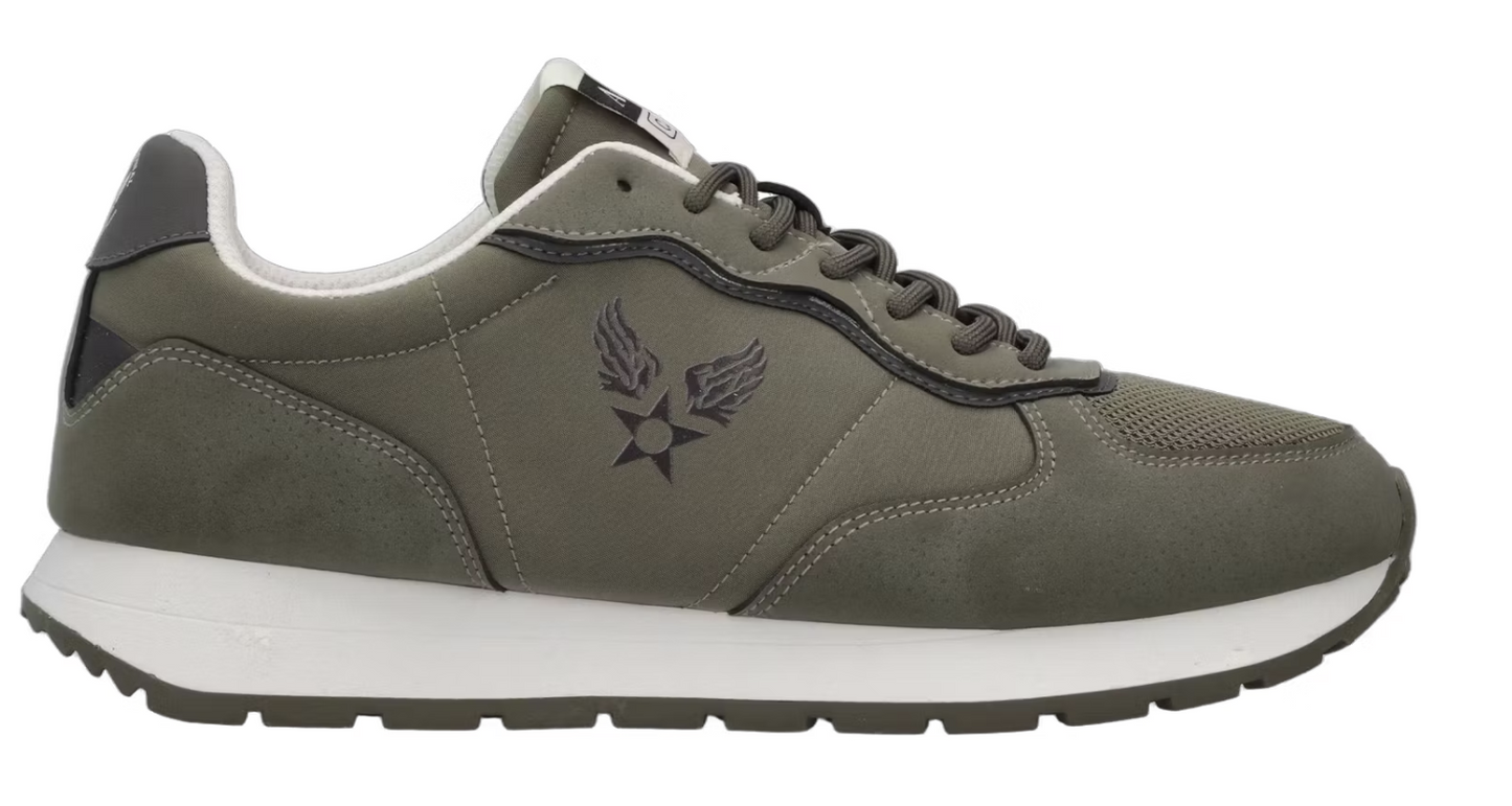 Avirex Vivian003 Herren-Sneaker Olive 078 – Größe 45 – Nylon & Schweinsleder-Nubuk – Bequemer Freizeit-Sneaker