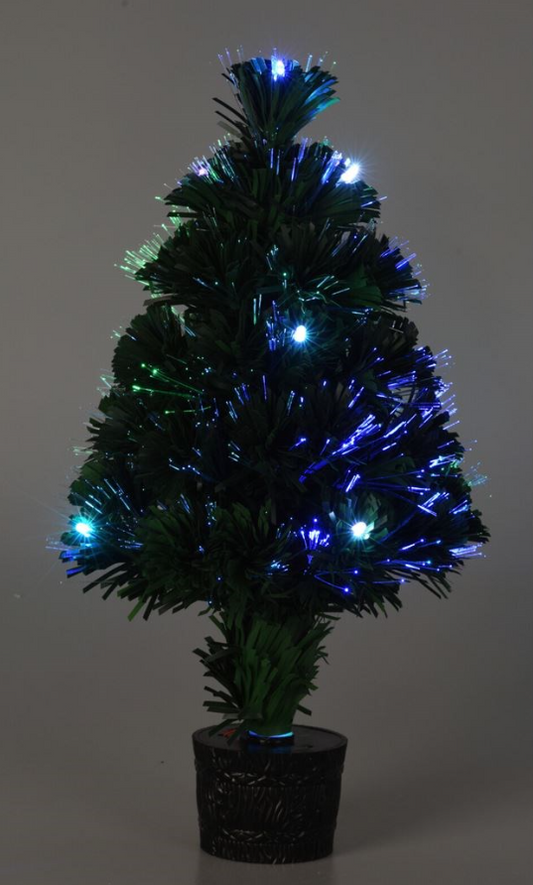 Weihnachtsbaum mit Fiberoptik-Lichtern - 45 cm - Grün