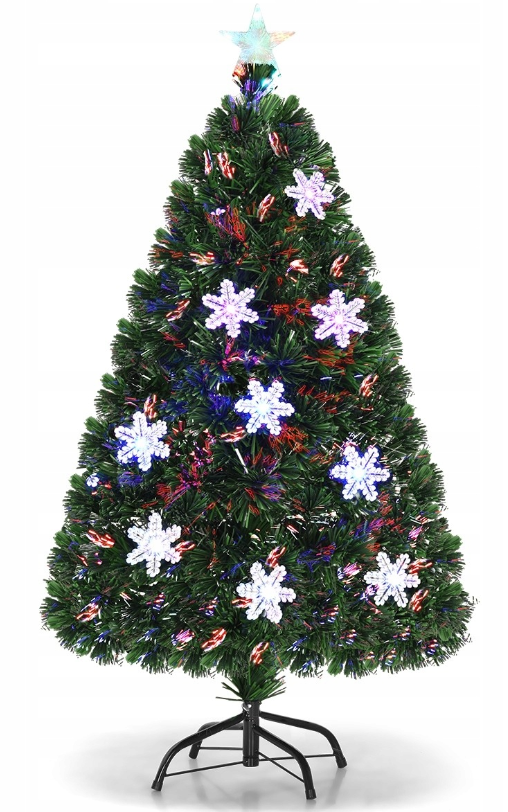 Künstlicher Weihnachtsbaum mit LED-Lichtern - CM20528DE - 125 Zweige - 240 V - 101 - 120 cm - Grün
