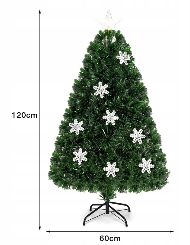 Künstlicher Weihnachtsbaum mit LED-Lichtern - CM20528DE - 125 Zweige - 240 V - 101 - 120 cm - Grün