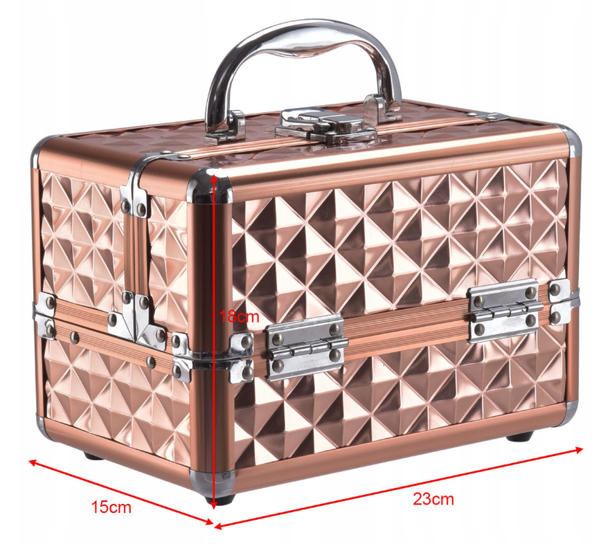COAST Kosmetikkoffer - Aluminium & ABS Kunststoff - 23 x 15 x 18 cm - Gold