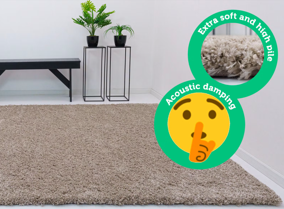 Flair Minerals Wolmix Teppich - Natur - 180x180 - Handgefertigt und langlebig