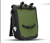 RADGEIST Fahrradtasche für Fahrradträger - Fahrradtasche für Fahrradträger - Fahrradtasche wasserdicht & Umhängetasche - Fahrradtasche mit Reflektoren - Dunkelgrün