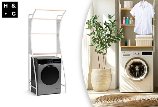 Home & Comfort - Platzsparender Umbauschrank für Waschmaschine mit 3 Einlegeböden