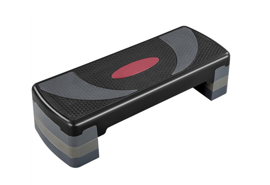 Yaheetech Verstellbarer Step-Up - 79,5 x 30 x 10,5-20 cm - Schwarz mit Grau - Fitness Stepper mit 3 Höhen