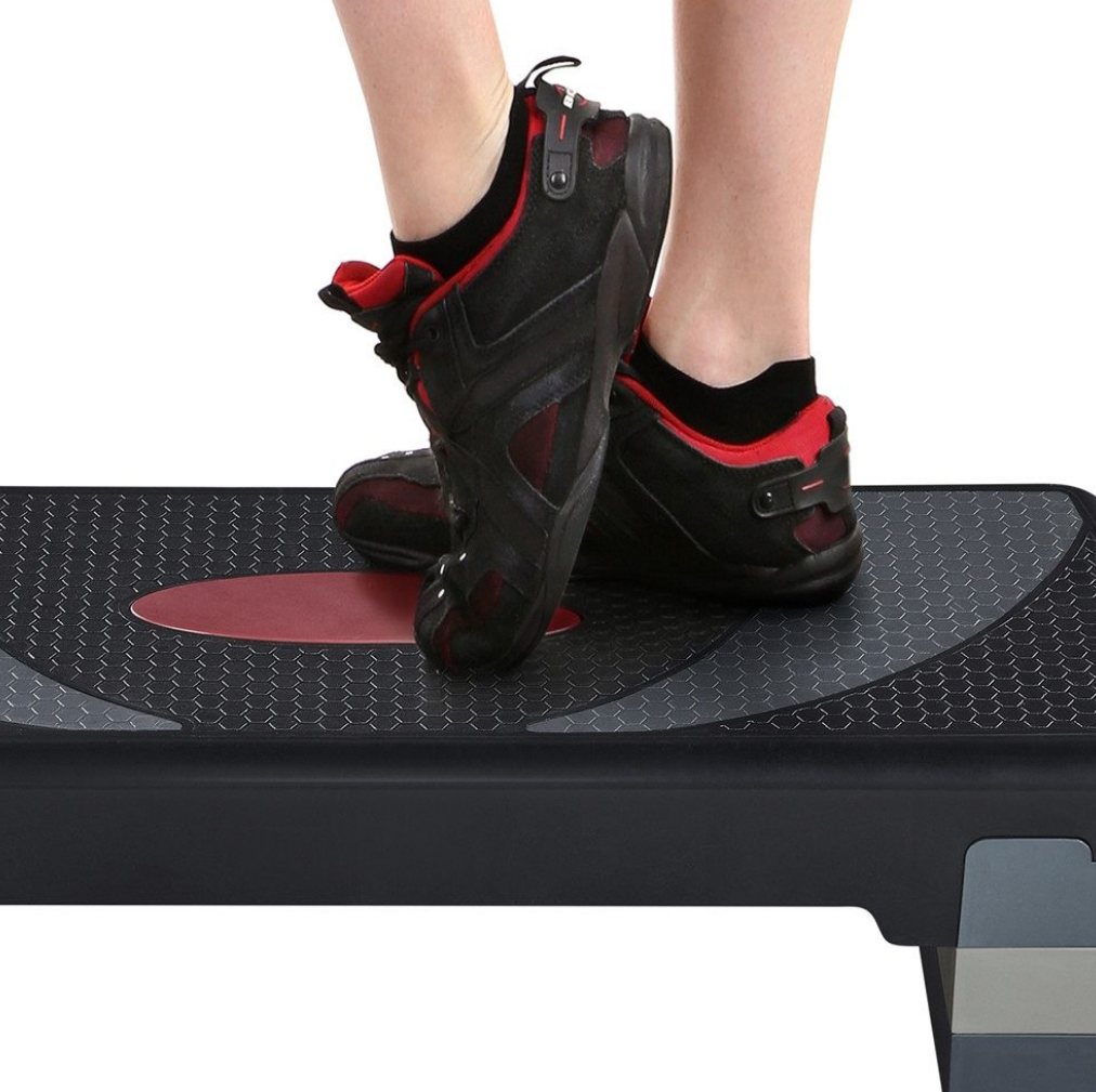 Yaheetech Verstellbarer Step-Up - 79,5 x 30 x 10,5-20 cm - Schwarz mit Grau - Fitness Stepper mit 3 Höhen