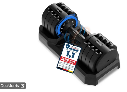 DH FitLife Verstellbares Halfter 10-in-1 - 4-25 kg - Schwarz - Gusseisen - Kompaktes Design