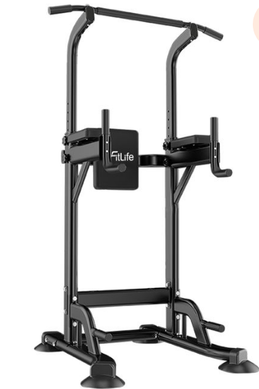 DH FitLife Multifunktions-Dipstation - 10 Positionen einstellbar - Schwarz - Stahl - Max. 150 kg