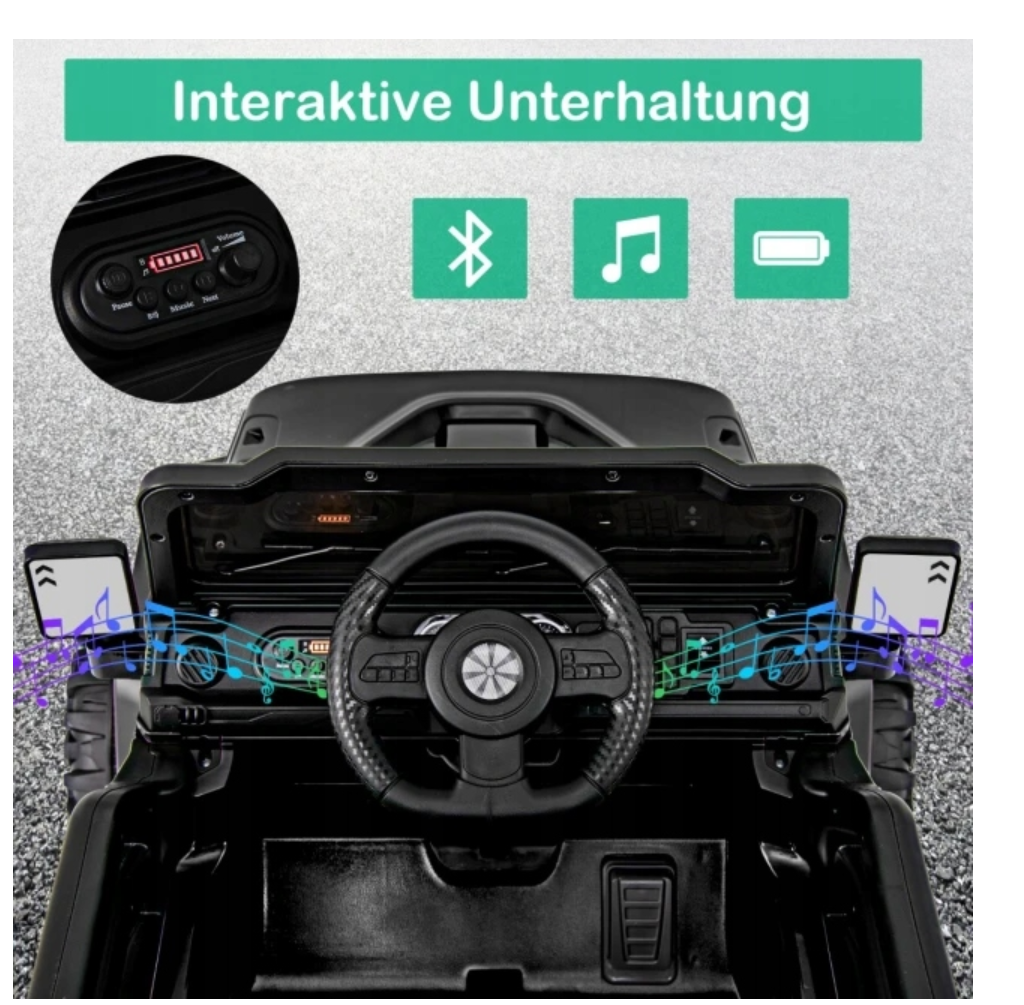 Coast Elektro-Kinderauto Schwarz - SUV mit Fernbedienung und LED-Lichtern - 99 x 62 x 62 cm