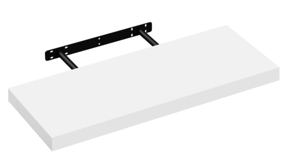eSituro SWS0196 Wandregal - schwebendes Wandregal - weißes MDF - 60 x 23 x 3,8 cm