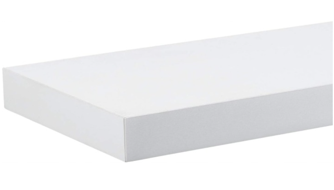 eSituro SWS0196 Wandregal - schwebendes Wandregal - weißes MDF - 60 x 23 x 3,8 cm
