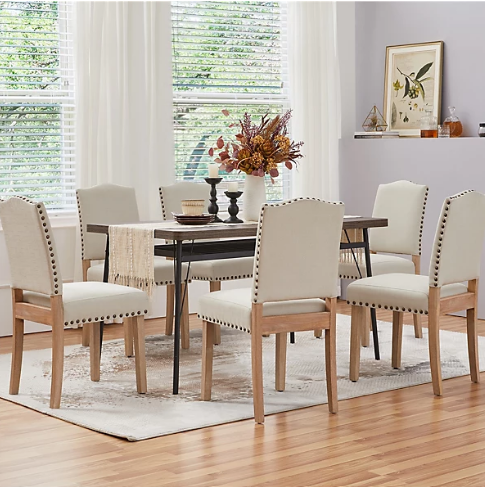 Yaheetech Esszimmerstühle - 2Stück - 136kg - Gepolstert - Beige