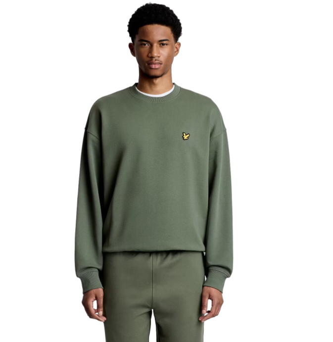 Lyle & Scott Oversize-Sweatshirt – Cactus Green – XXL – 1874 Crew Neck