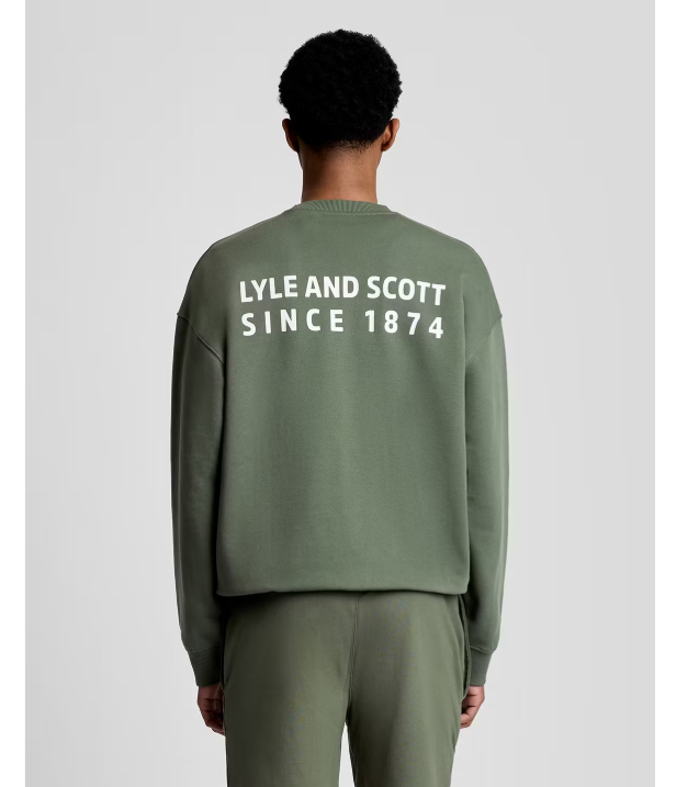 Lyle & Scott Oversize-Sweatshirt – Cactus Green – XXL – 1874 Crew Neck