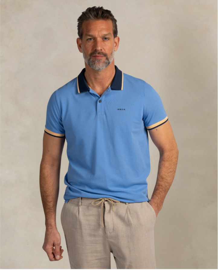 New Zealand Auckland Stretch-Poloshirt – Blau – Größe S