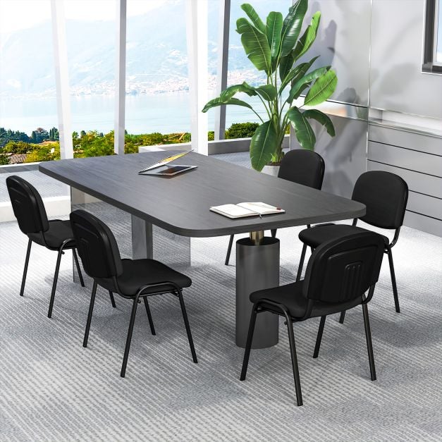 Coast Meeting Stühle Set - stapelbar - ergonomisch - Leinen - Metall - 5-teilig - Schwarz