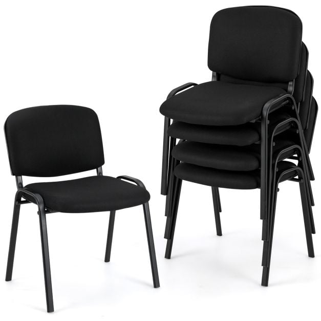 Coast Meeting Stühle Set - stapelbar - ergonomisch - Leinen - Metall - 5-teilig - Schwarz