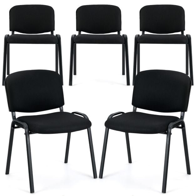 Coast Meeting Stühle Set - stapelbar - ergonomisch - Leinen - Metall - 5-teilig - Schwarz