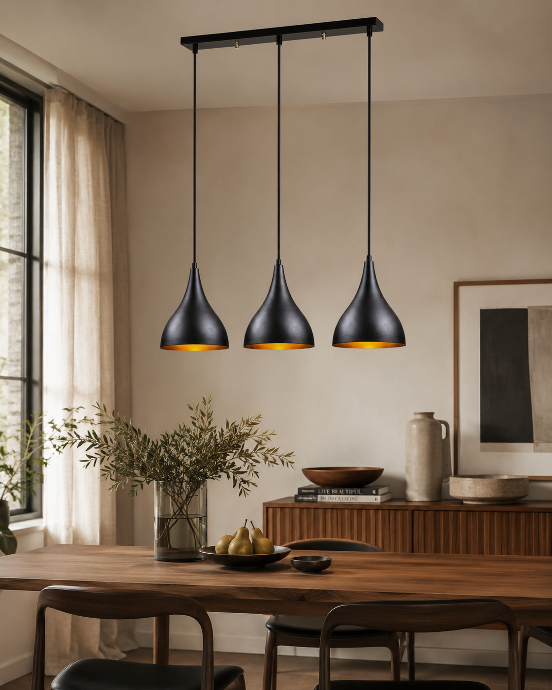 Squid Lighting Hängeleuchte – 72 x 22 x 110 cm – Schwarz