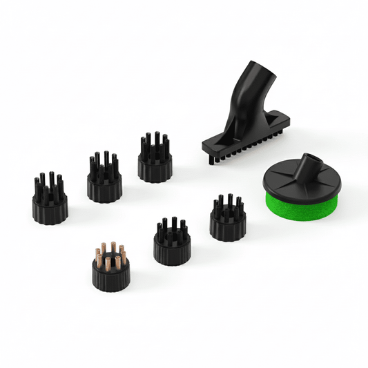 Techweise Ersatzbürsten-Set - TS1 & TS2 Dampfreiniger - 8-teilig - Nylon, Stahl & Fugenbürste