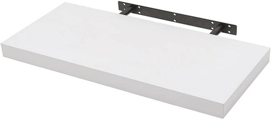 Woltu Wandregal Schwebend MDF Weiß - Bücherregal & CD/DVD Regal - 40 x 22.9 x 3.8 cm