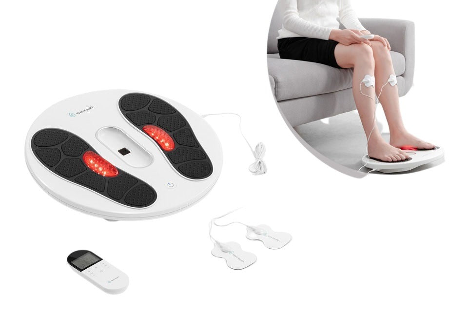 Wellhealth Elektrischer Muskelstimulator - Lindert Verspannungen & regt die Blutzirkulation an - 39,5 x 39,5 x 9 cm - Schwarz