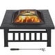 Yaheetech Feuerkorb - Quadratisch - 81 x 81 x 45 cm - Metall - Kamin - Schwarz
