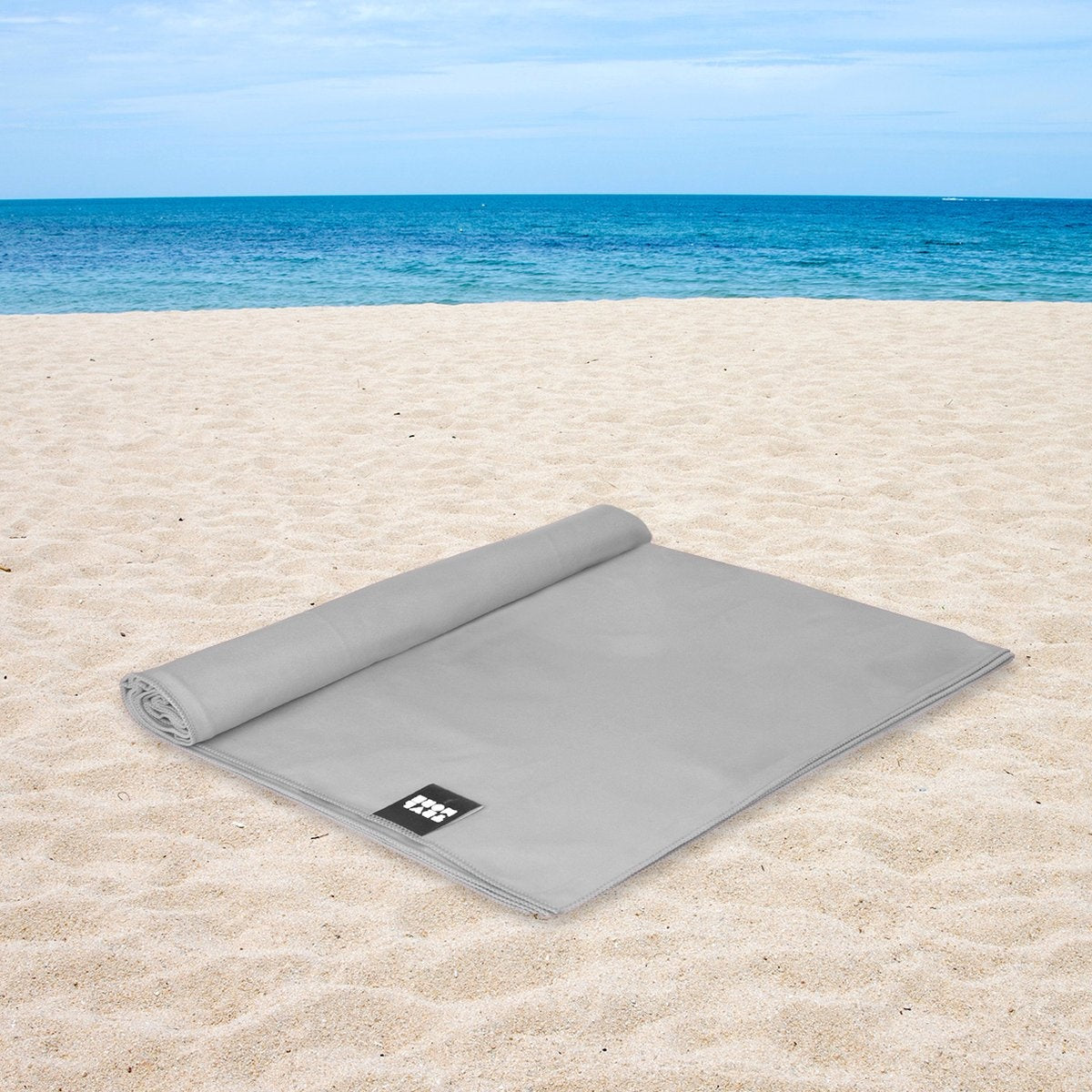 TRVLMORE Mikrofaser-Reisehandtuch-Set - 2 Stück - Klein (40 x 80 cm) & Groß (76 x 150 cm) - Mikrofaser - Grau