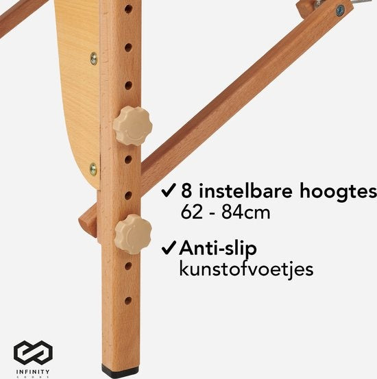 Infinity Goods Massagetisch - klappbar - 250KG Kapazität - 8 Höhenständer - inkl. Aufbewahrungstasche - Behandlungstisch - Schwarz