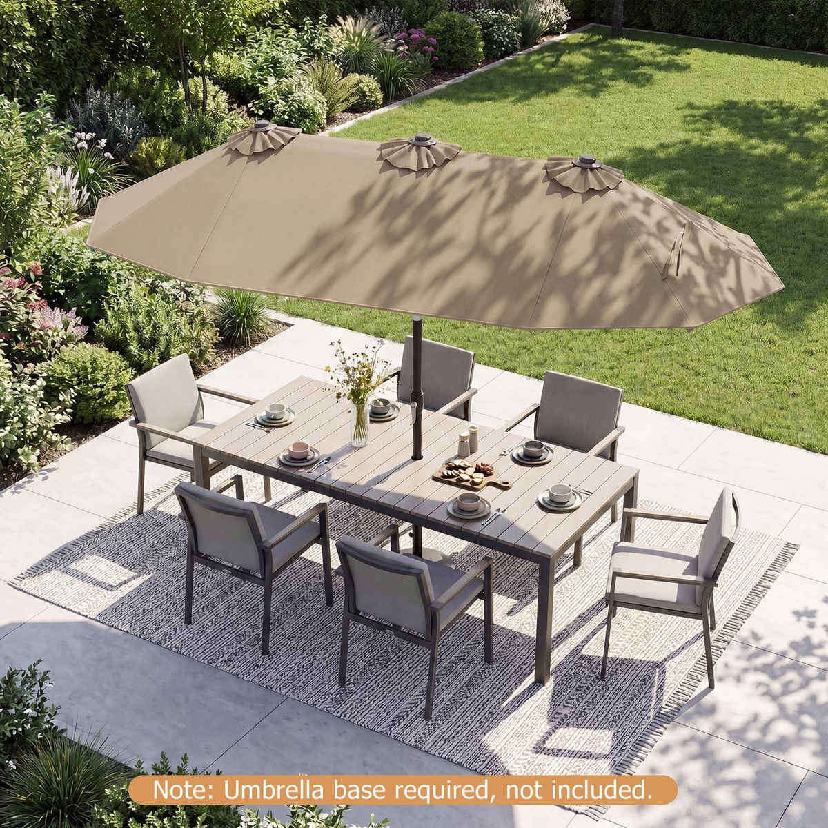 Coast Doppel-Sonnenschirm – rechteckig – mit Handkurbel und Neigungsfunktion – braun 300 x 160 cm