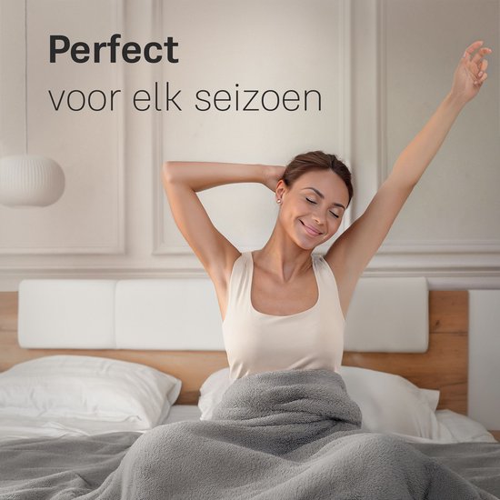 CozySense® Deckenbezug 140x200 - Doppelseitiges Material - für jede Jahreszeit - 360°-Reißverschlusstechnik - hypoallergen & OEKO-TEX® - Grau