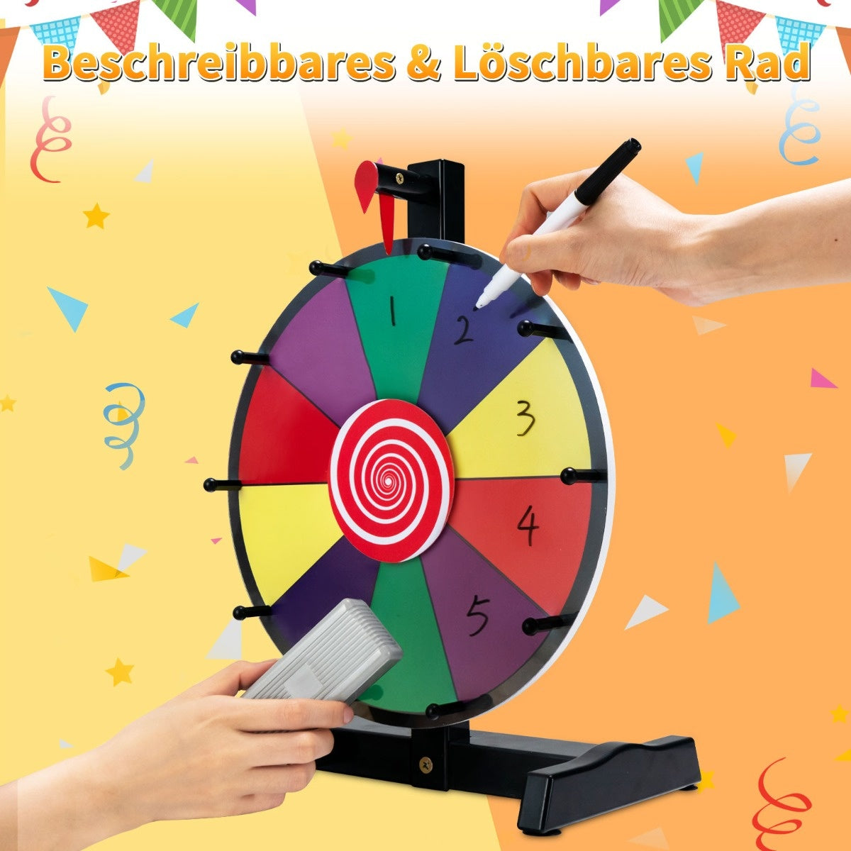 Coast 30 cm großes Glücksrad für Preise Table Spider Bike für Wettbewerbe und Partys