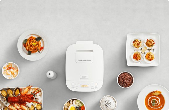 Xiaomi Multifunktionaler Reiskocher 4 l | Reiskocher | 10 Kochfunktionen | 30-Minuten-Schnellkochfunktion | 24-Stunden-Timer | 12 Stunden Warmhaltefunktion | Eierkocher