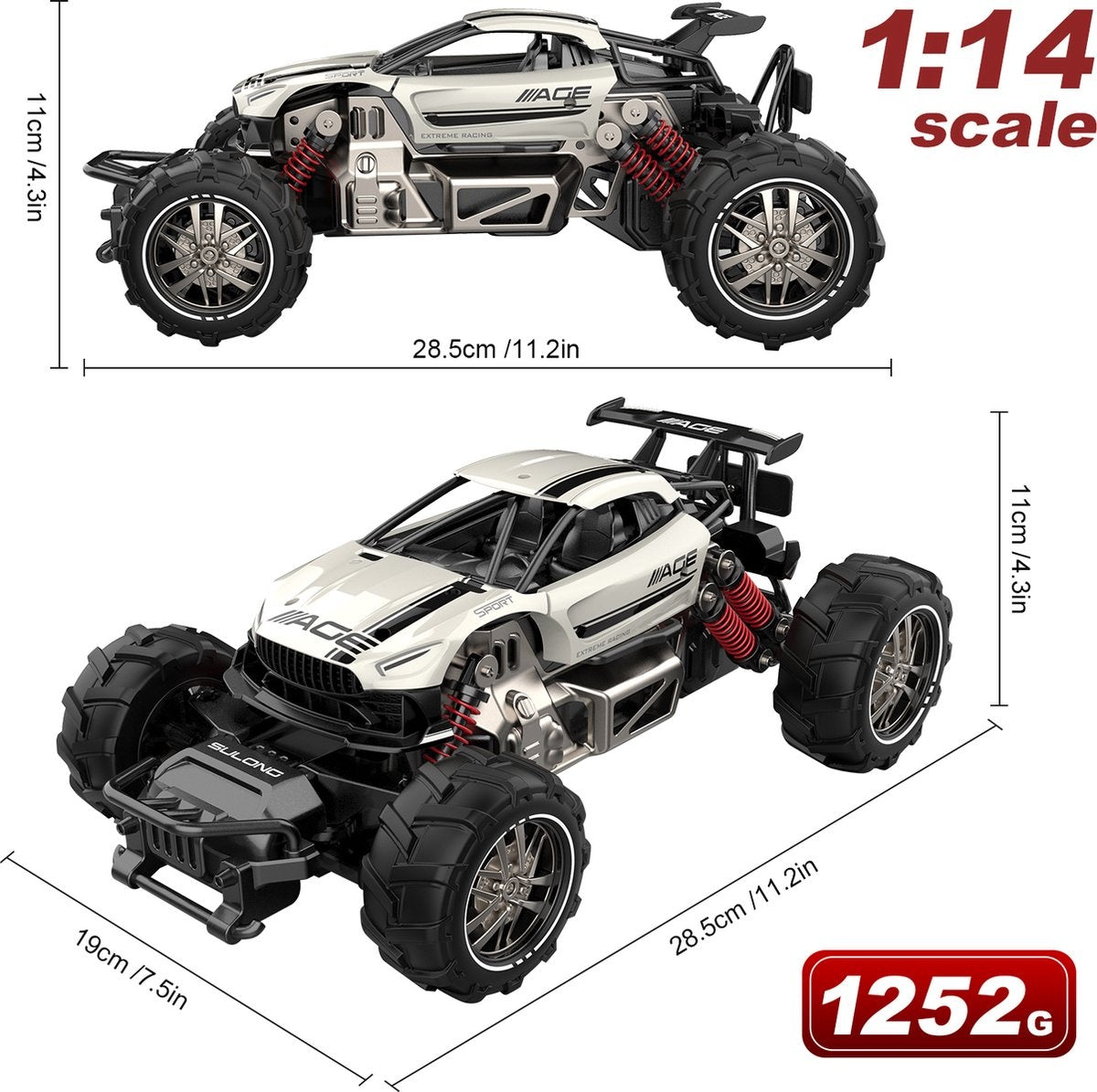 Fuegobird RC Car - RC Fahrzeug - Hochgeschwindigkeits-Spielzeugauto - Gemüse