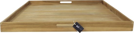 AXI Bayu Teak-Tablett – 80 x 80 x 5 cm – quadratisches Tablett – Teakholz – für Gläser und Tischdekoration – für drinnen und draußen