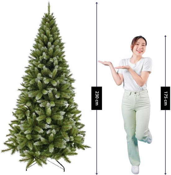 Triumph Tree Pittsburgh Weihnachtsbaum – Weiß bereifte Zweige mit üppiger Optik – Weihnachtsdekoration für den Innenbereich – Kunstbaum mit 940 Zweigen und stabiler Konstruktion – 230 x 122 cm – Grün