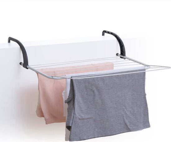 5Five Zusammenklappbarer kleiner Wäscheständer/Trockengestell – 7 Meter Wäscheleine – zum Aufhängen – 60 x 55 cm – für Heizkörper/Türen