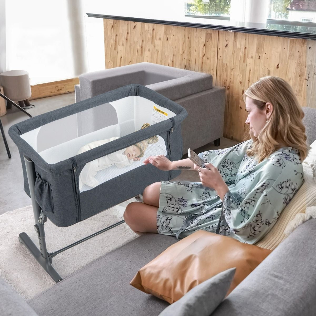 Coast Babywiege - 5 Positionen - Max. 9 kg - Grau