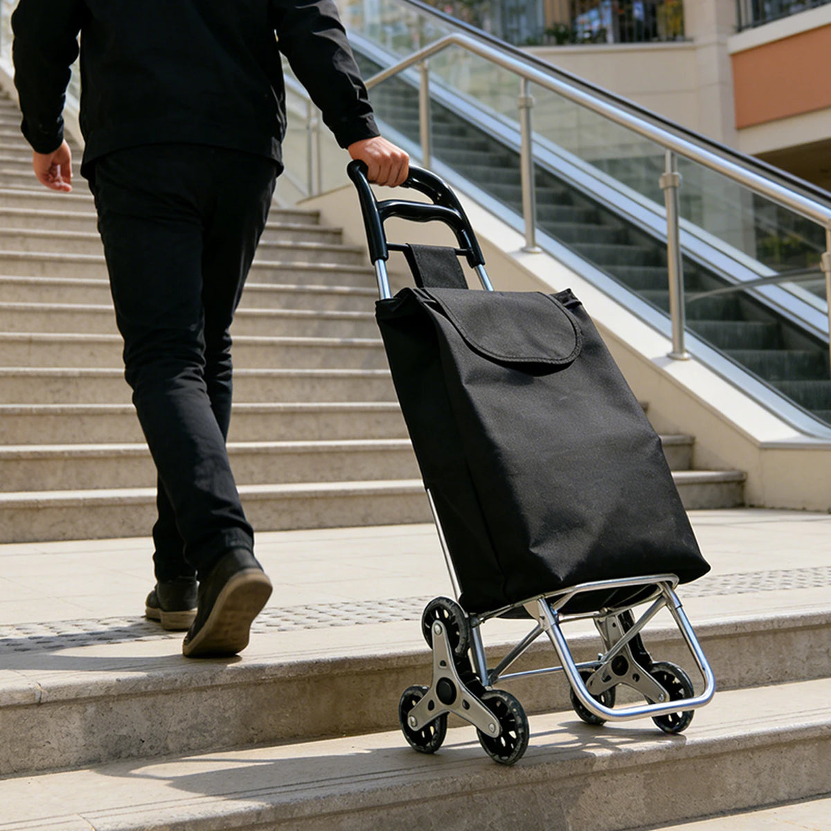 Tahang Treppenkletter-Einkaufswagen – 25 l – 2-in-1, zusammenklappbar – bis zu 25 kg