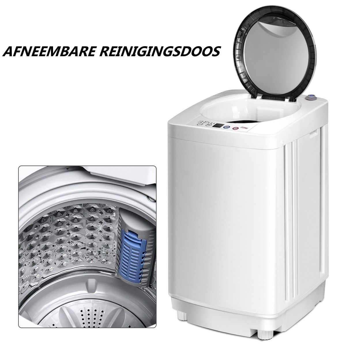 Coast Vollautomatische Waschmaschine – 2-in-1: Waschen und Schleudern – kompaktes Design – weiß