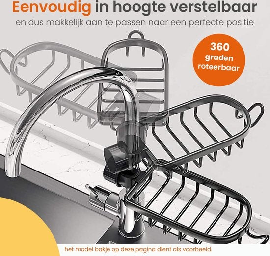 Goliving Doucherek Hangend - Doucherekje - Zonder Boren - Keukenrek - Gootsteen Organizer - Badkamer Accessoires - Dubbele Ruimte - Zwart