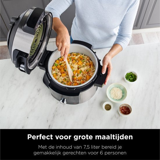 Ninja Foodi OL650EU Multikocher – 12 Kochfunktionen – 7,5 Liter – inklusive Heißluftfritteuse, Schnellkochen, Dämpfen, Grillen