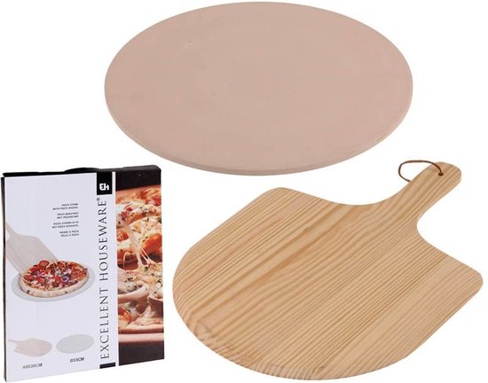 Excellent Houseware Pizzastein – mit Pizzaschaufel