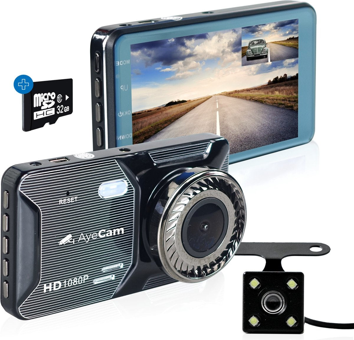 AyeCam Dashcam Pro - Dashcam für Auto vorne und hinten - FULL HD & Nachtsicht - G-Sensor - Inkl. 32GB SD
