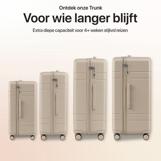 SKYCASES – Mittelgroßer Reisekoffer – Classic Heritage – Leichtgewicht – TSA-Schloss – 66 x 45 x 26 cm – 63 l – M-Rollkoffer – Geräuscharme Rollen – Beige